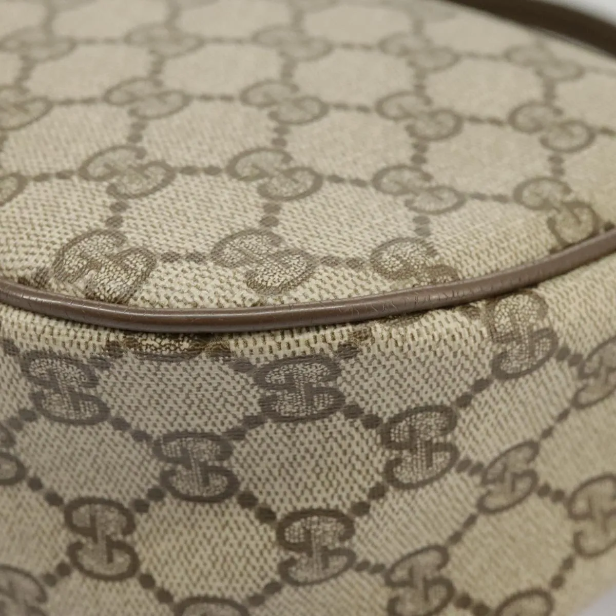 GUCCI GG Supreme Web Sherry Line Shoulder Bag PVC Beige 89 02 032 102467