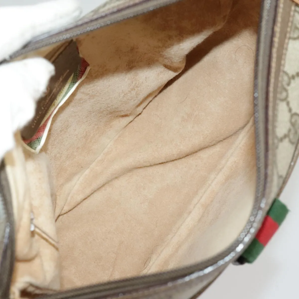 GUCCI GG Supreme Web Sherry Line Shoulder Bag PVC Beige 89 02 032 102467