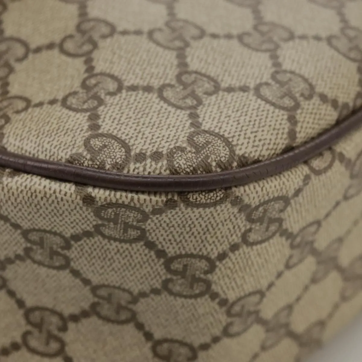 GUCCI GG Supreme Web Sherry Line Shoulder Bag PVC Beige 89 02 032 106357