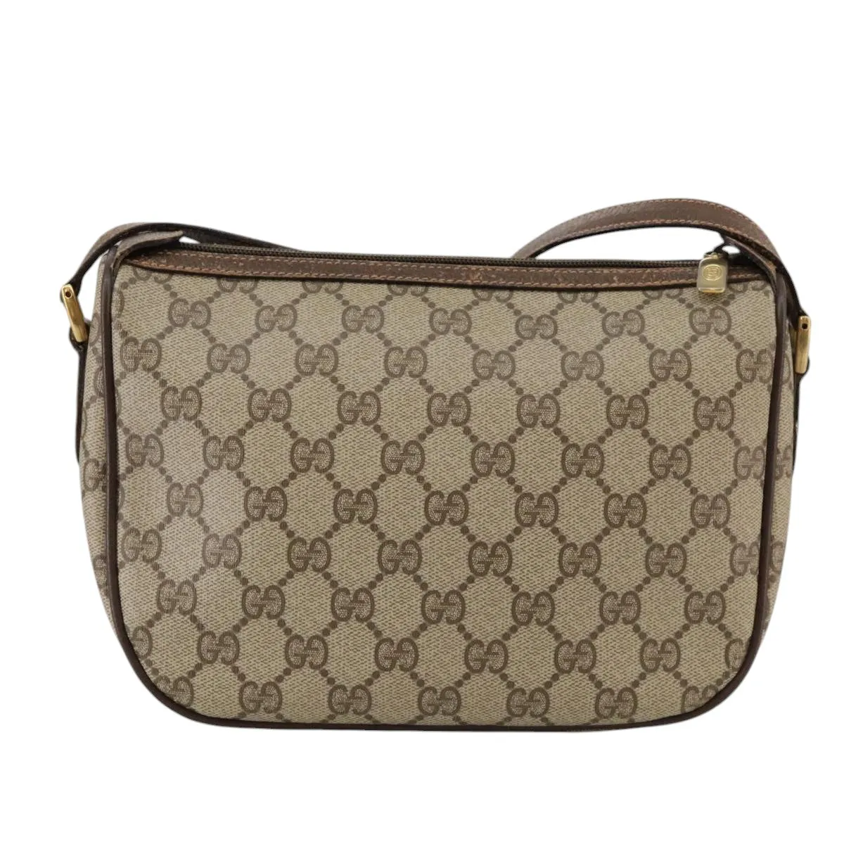 GUCCI GG Supreme Web Sherry Line Shoulder Bag PVC Beige 89 02 032 106357