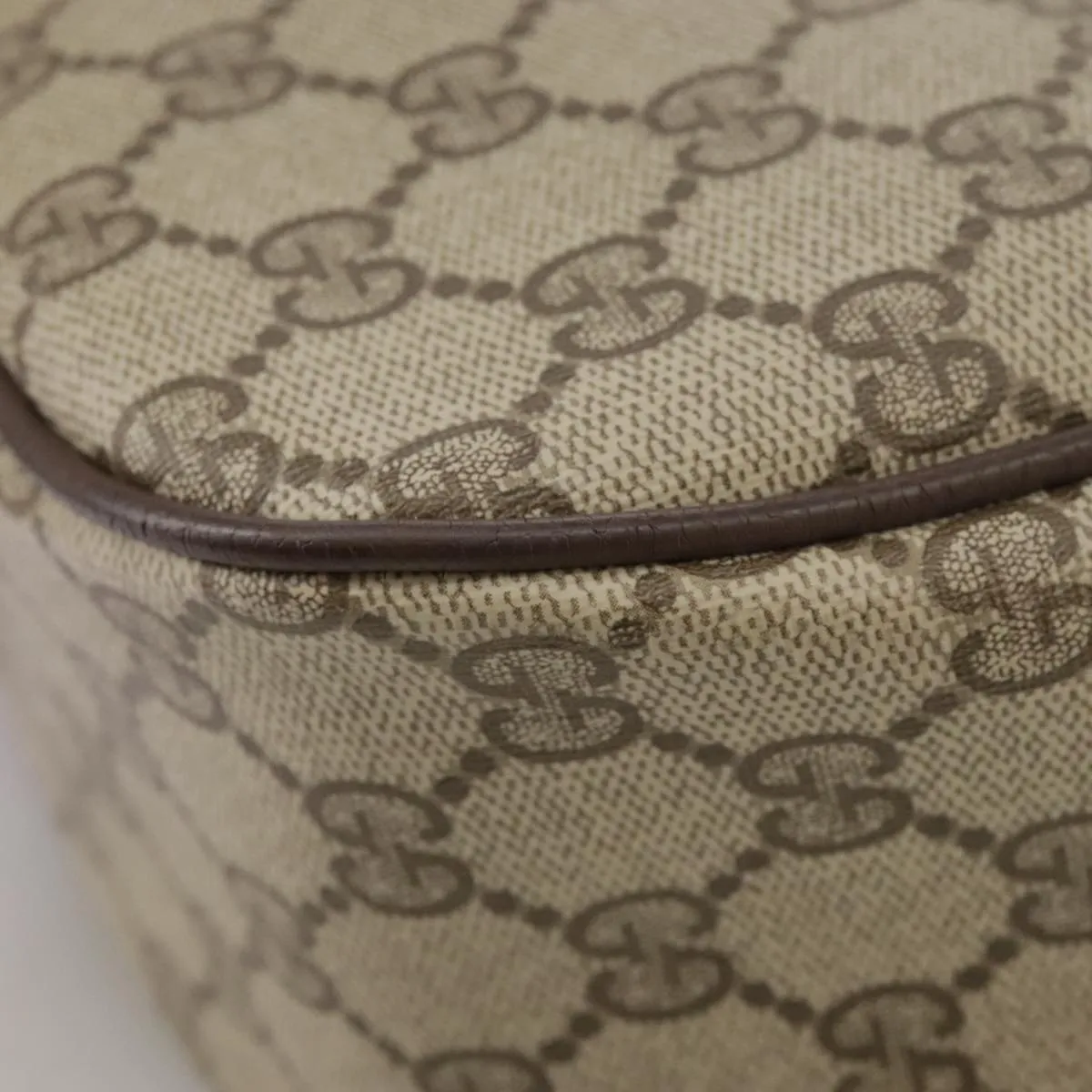GUCCI GG Supreme Web Sherry Line Shoulder Bag PVC Beige 89 02 032 106357