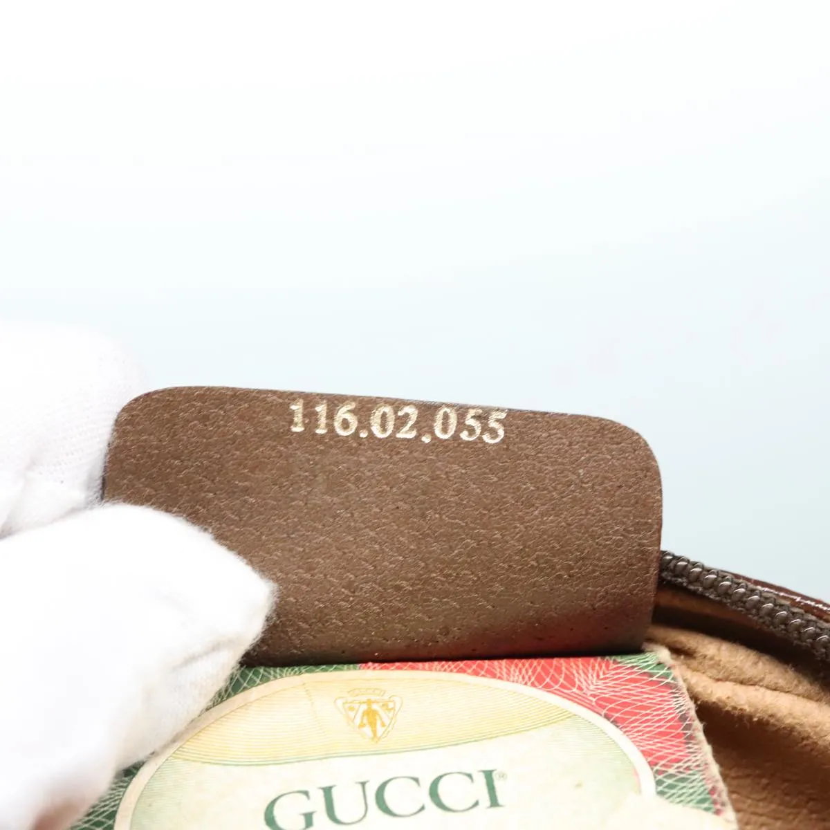 GUCCI GG Supreme Web Sherry Line Shoulder Bag PVC Beige Gold 90595