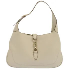 GUCCI Jackie Shoulder Bag Leather White 137335 fm3194