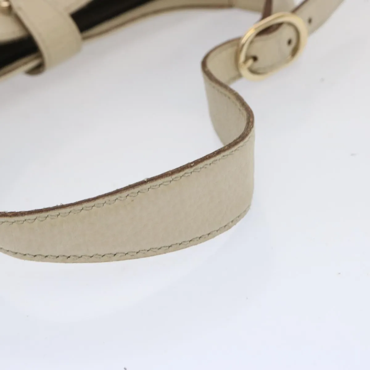 GUCCI Jackie Shoulder Bag Leather White 137335 fm3194
