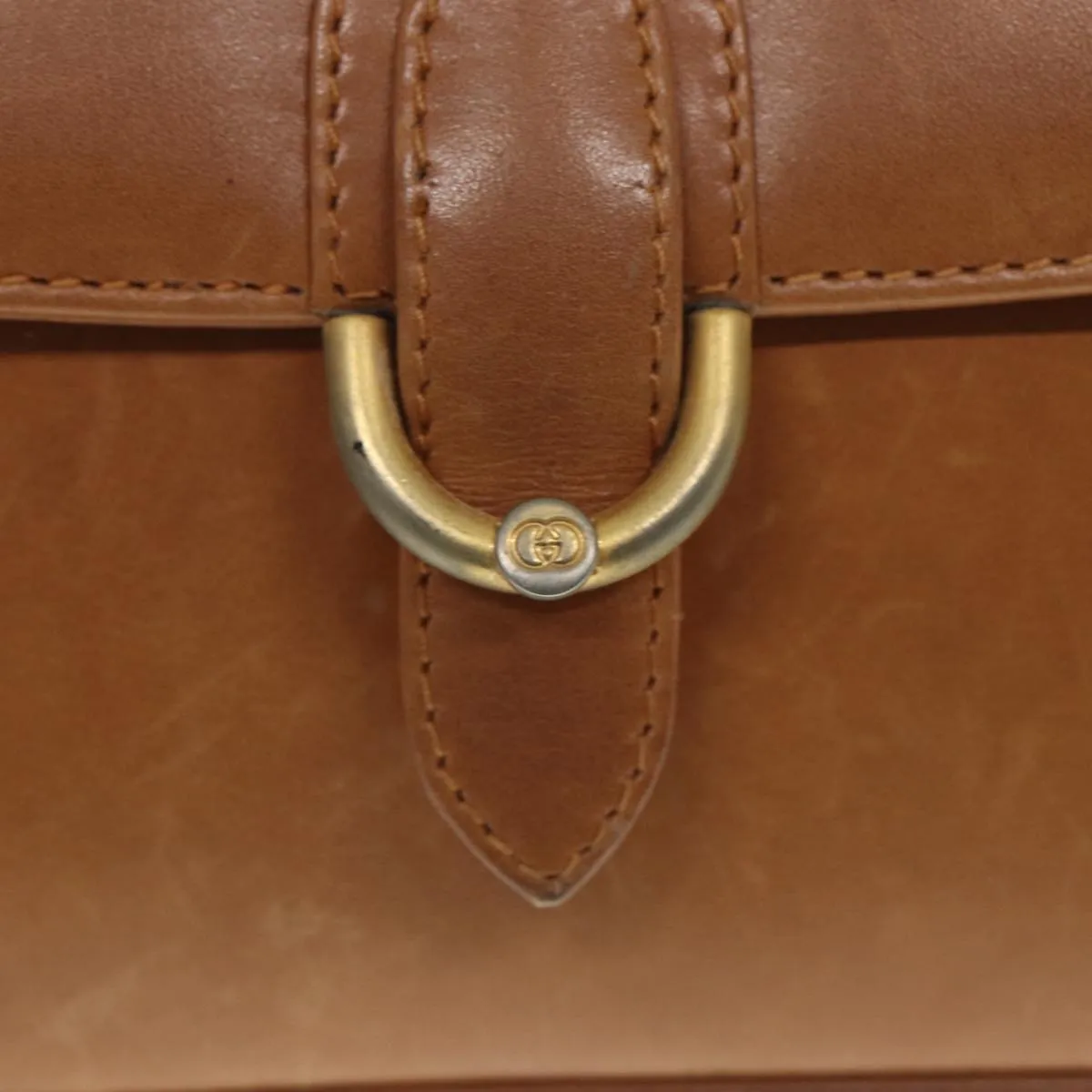 GUCCI Shoulder Bag Leather Brown 79733