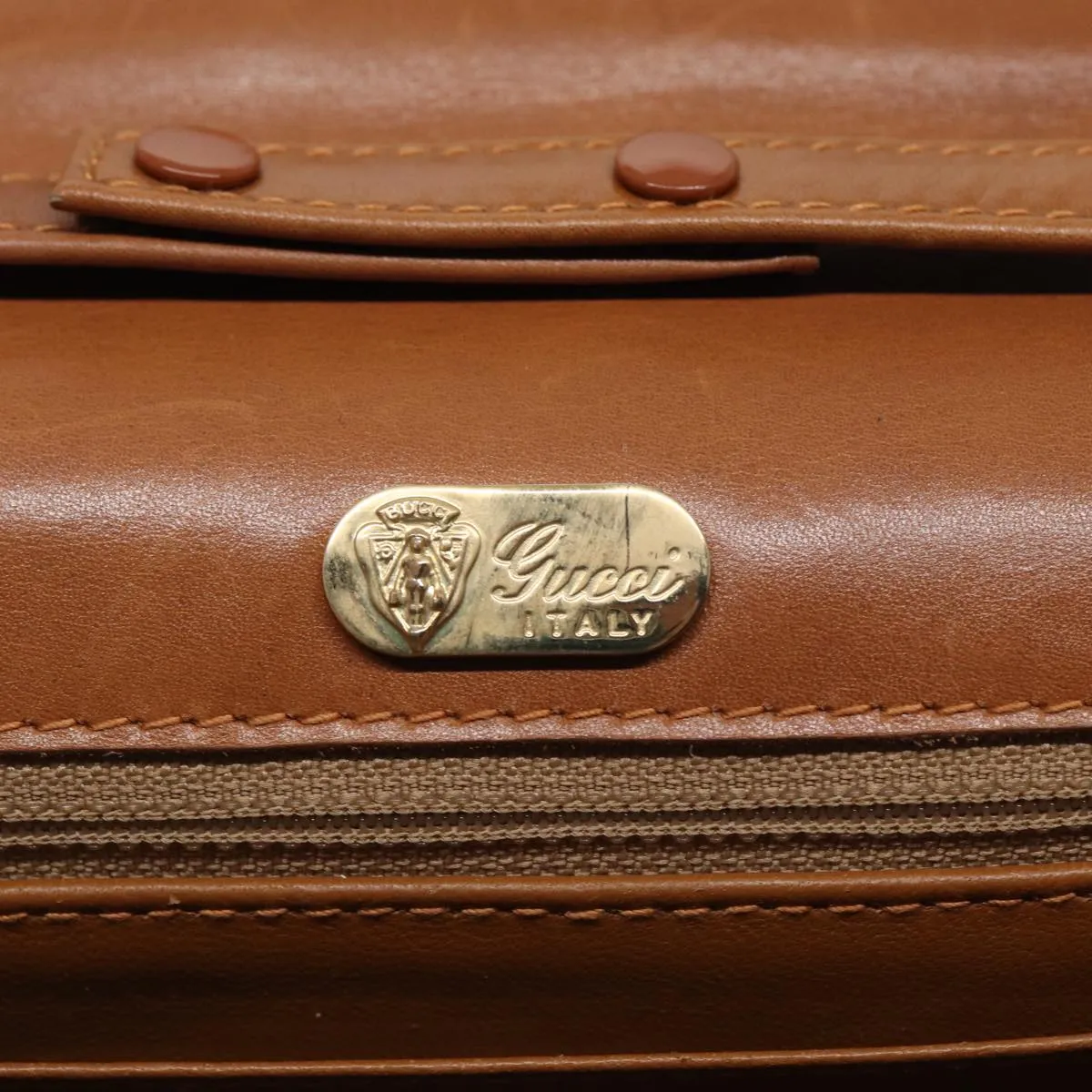 GUCCI Shoulder Bag Leather Brown 79733