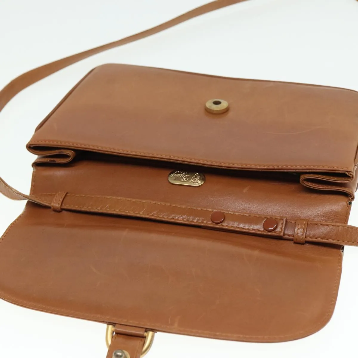 GUCCI Shoulder Bag Leather Brown 79733