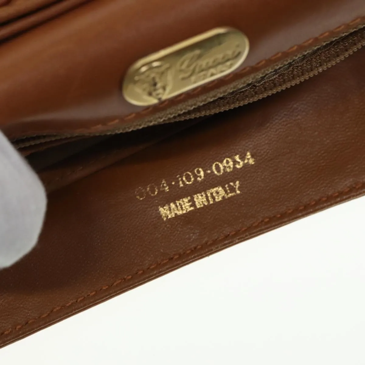 GUCCI Shoulder Bag Leather Brown 79733