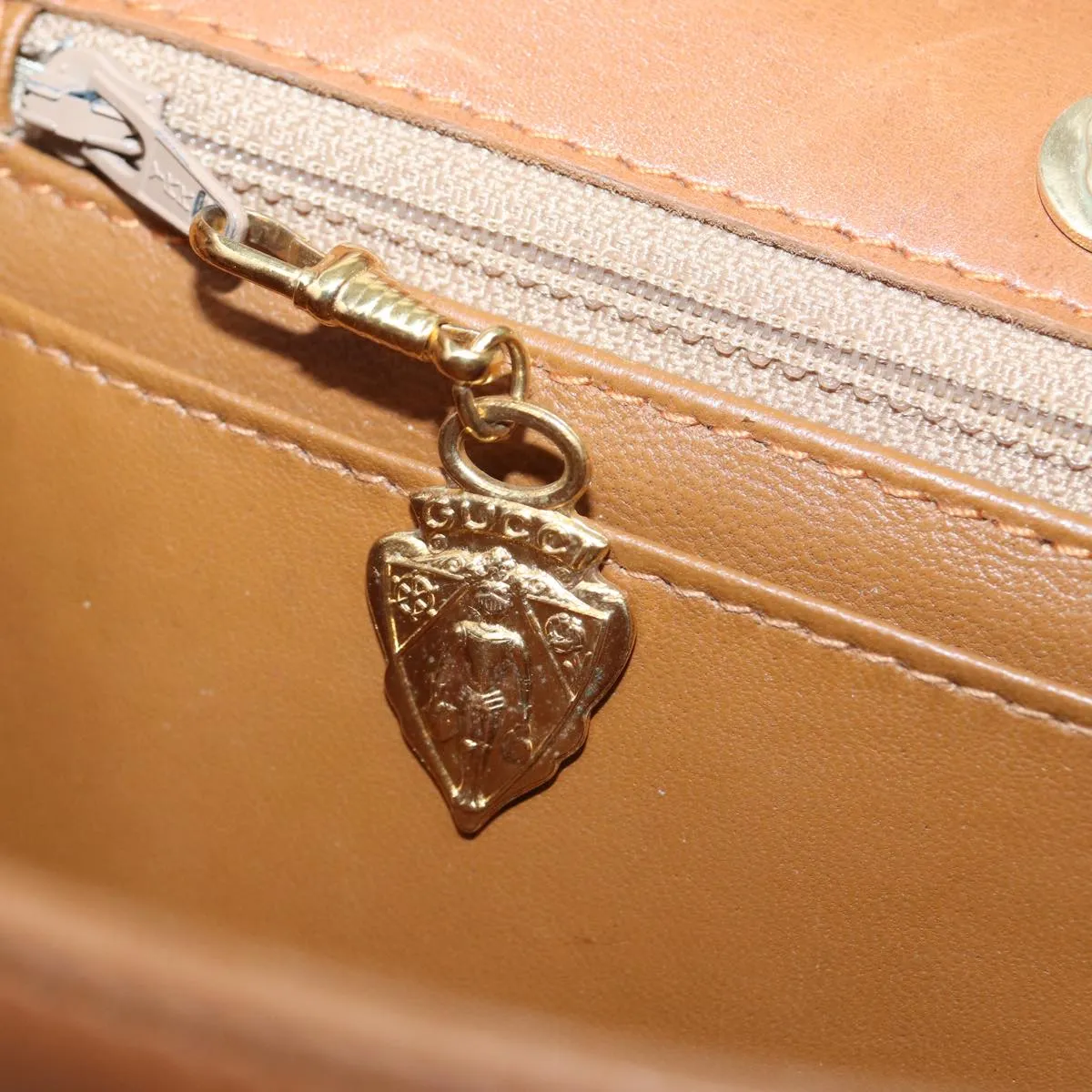 GUCCI Shoulder Bag Leather Brown 79733