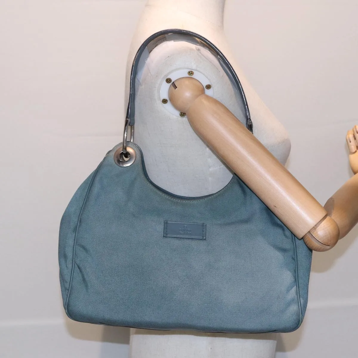 GUCCI Shoulder Bag Nylon Outlet Light Blue 244342 83813
