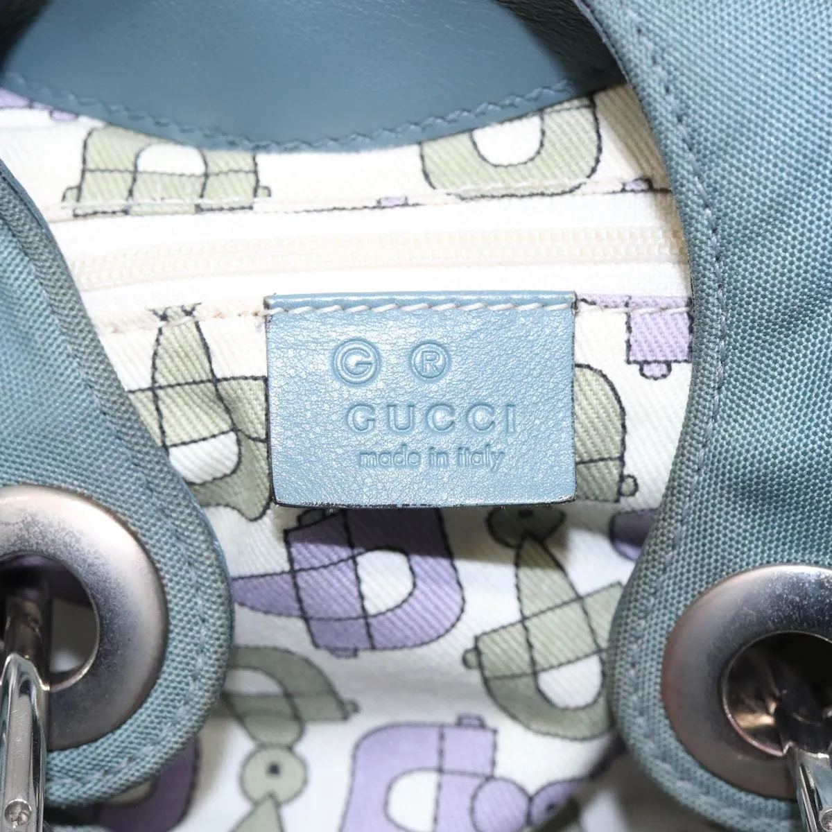 GUCCI Shoulder Bag Nylon Outlet Light Blue 244342 83813