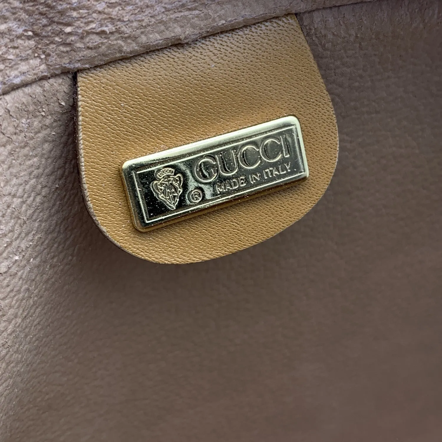 Gucci Vintage Beige Monogram Canvas Cosmetic Bag Clutch Bag