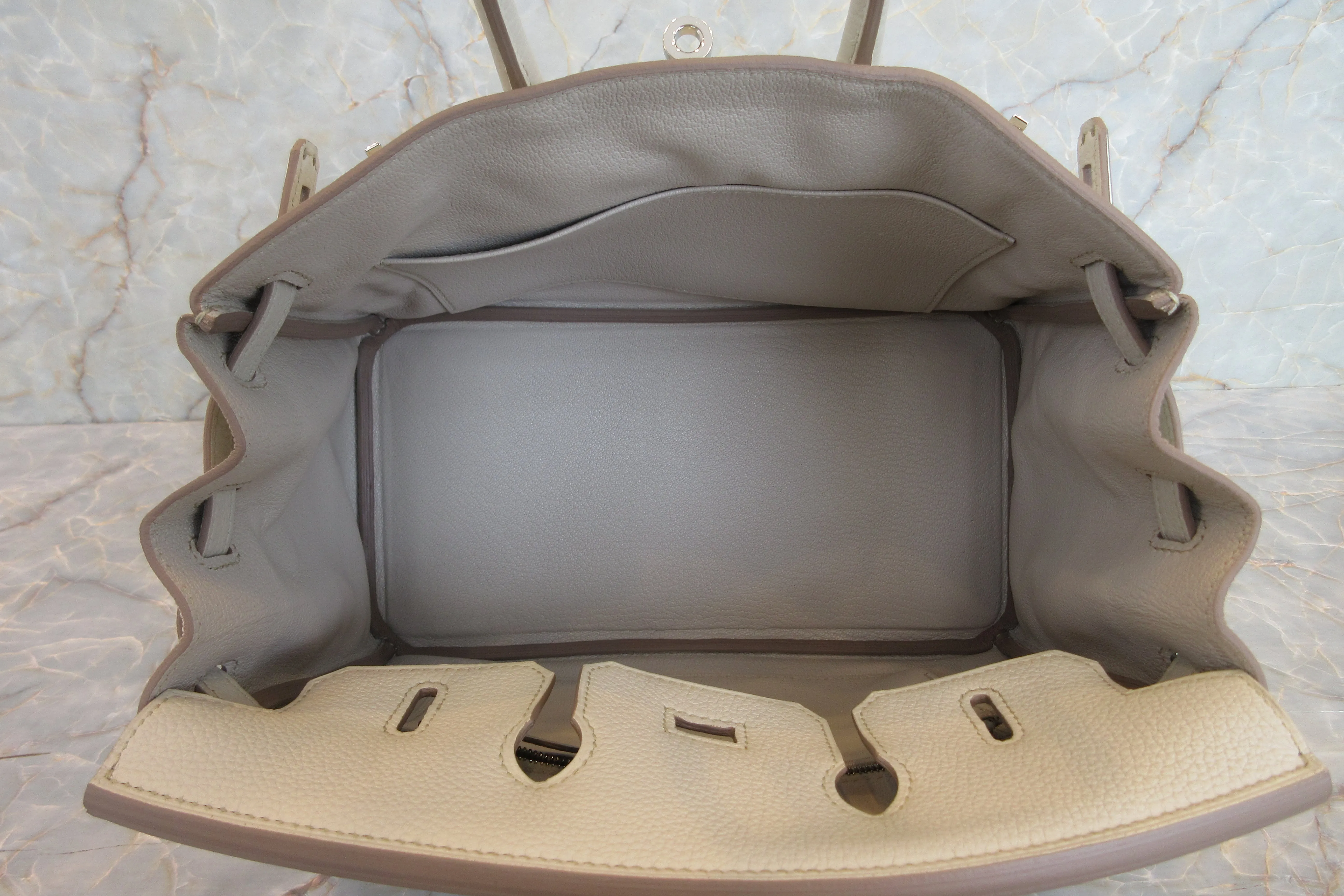 HERMES／エルメス バーキン25 トゴ ベトン U刻印 ハンドバッグ 600110088