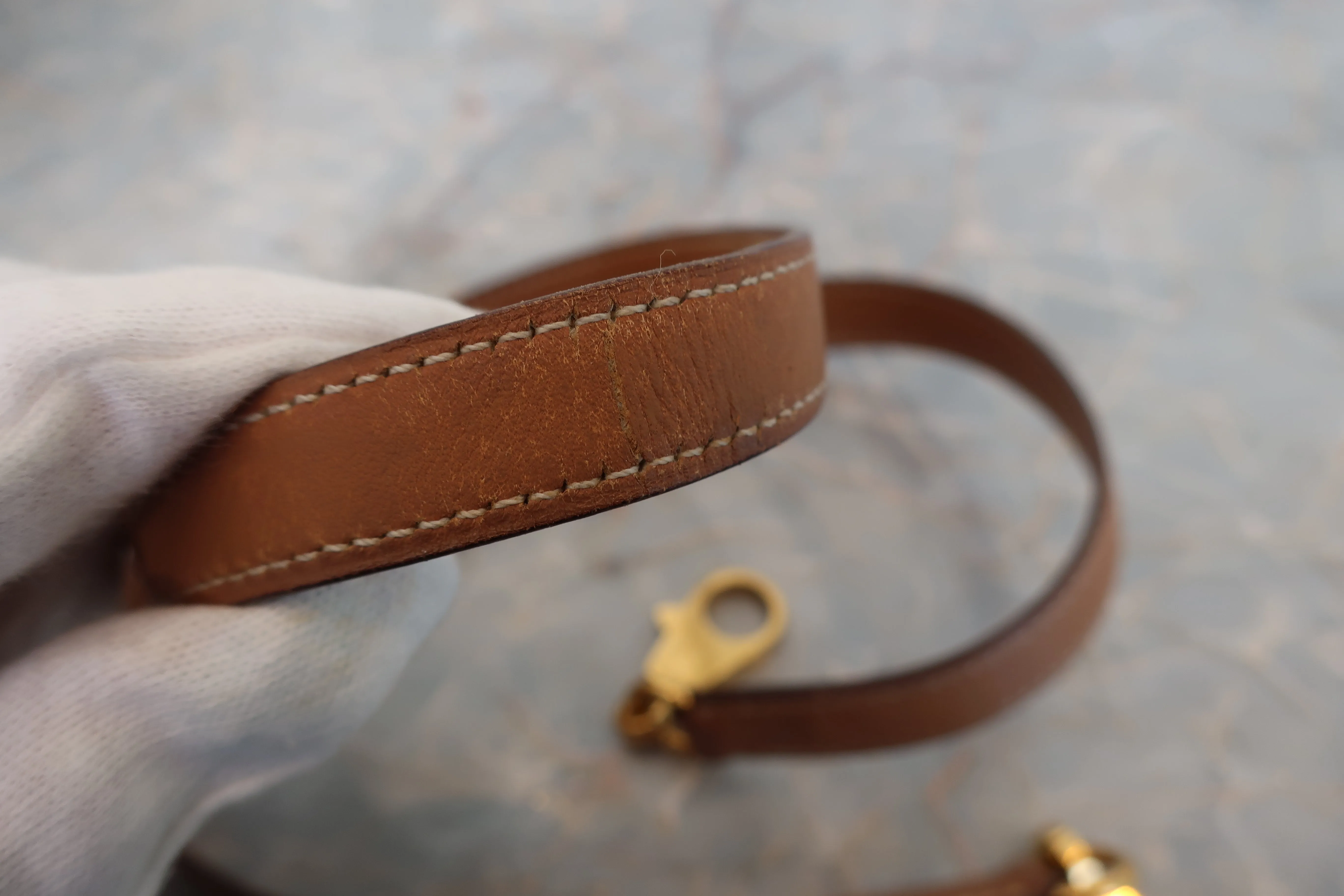 HERMES／エルメス ケリー32 ボックスカーフ ナチュラル 〇T刻印 ショルダーバッグ 600110137