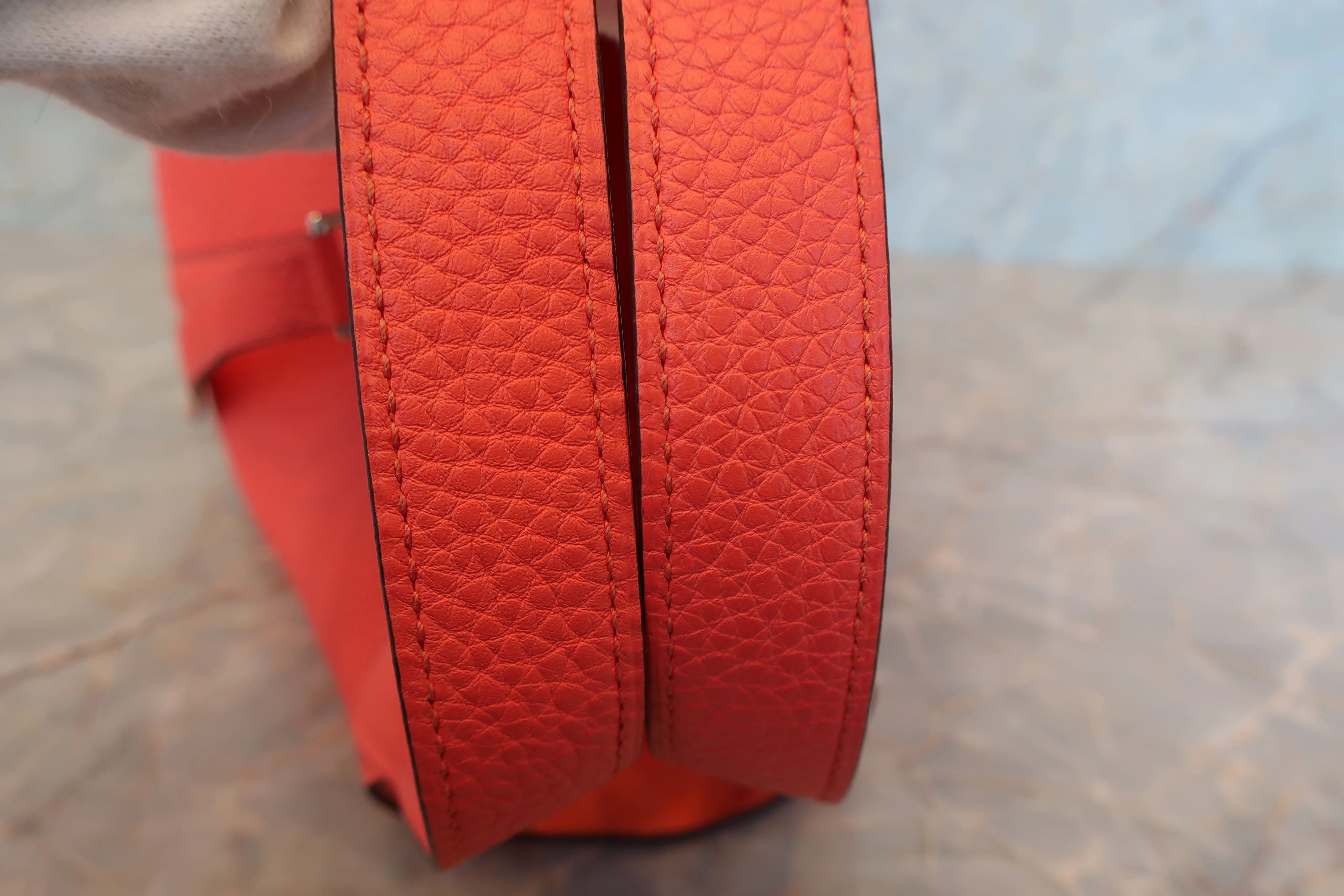 HERMES／エルメス ピコタンロックＰＭ トリヨンクレマンス ローズテキサス Y刻印 ハンドバッグ 600120079