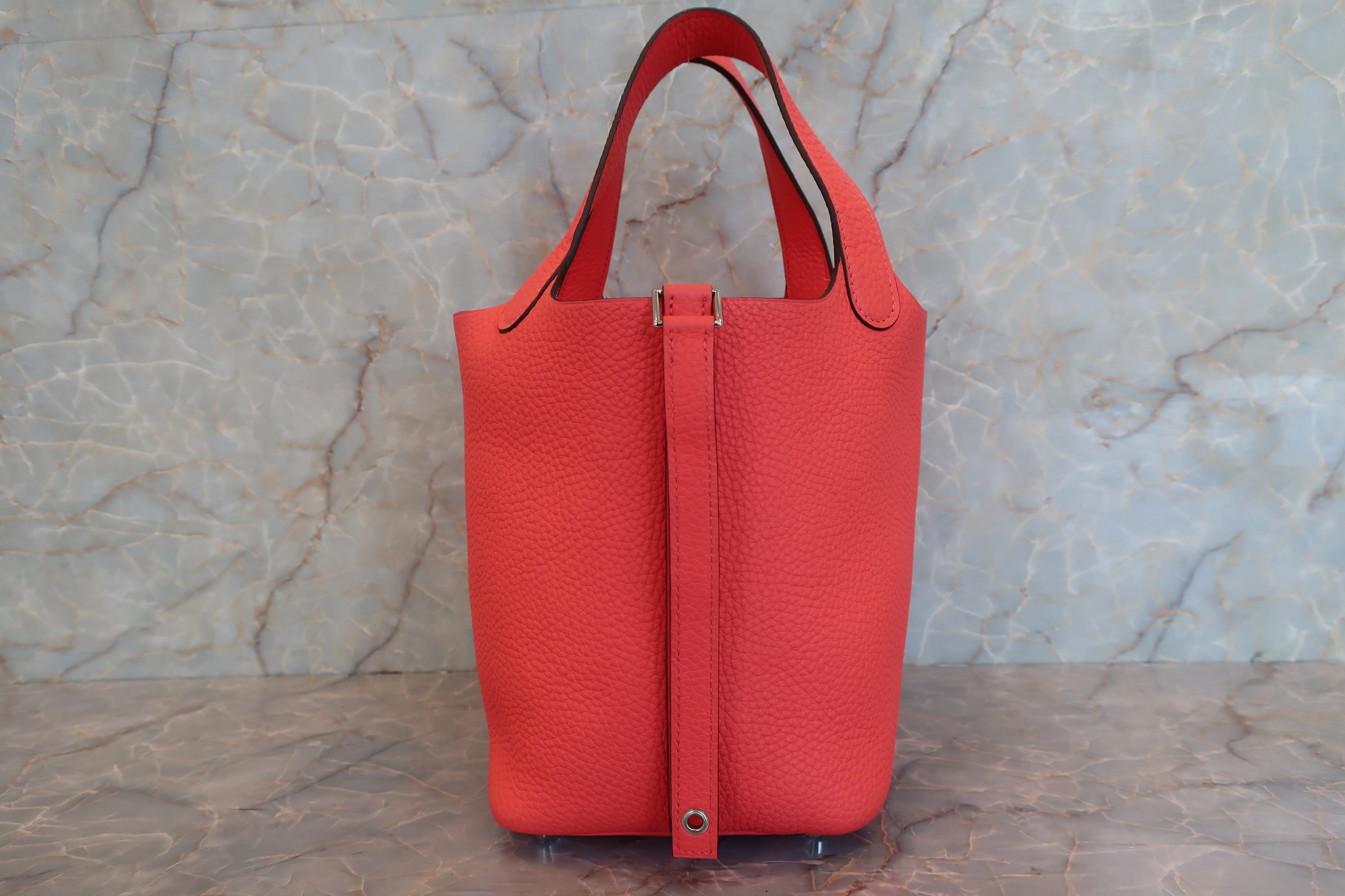 HERMES／エルメス ピコタンロックＰＭ トリヨンクレマンス ローズテキサス Y刻印 ハンドバッグ 600120079