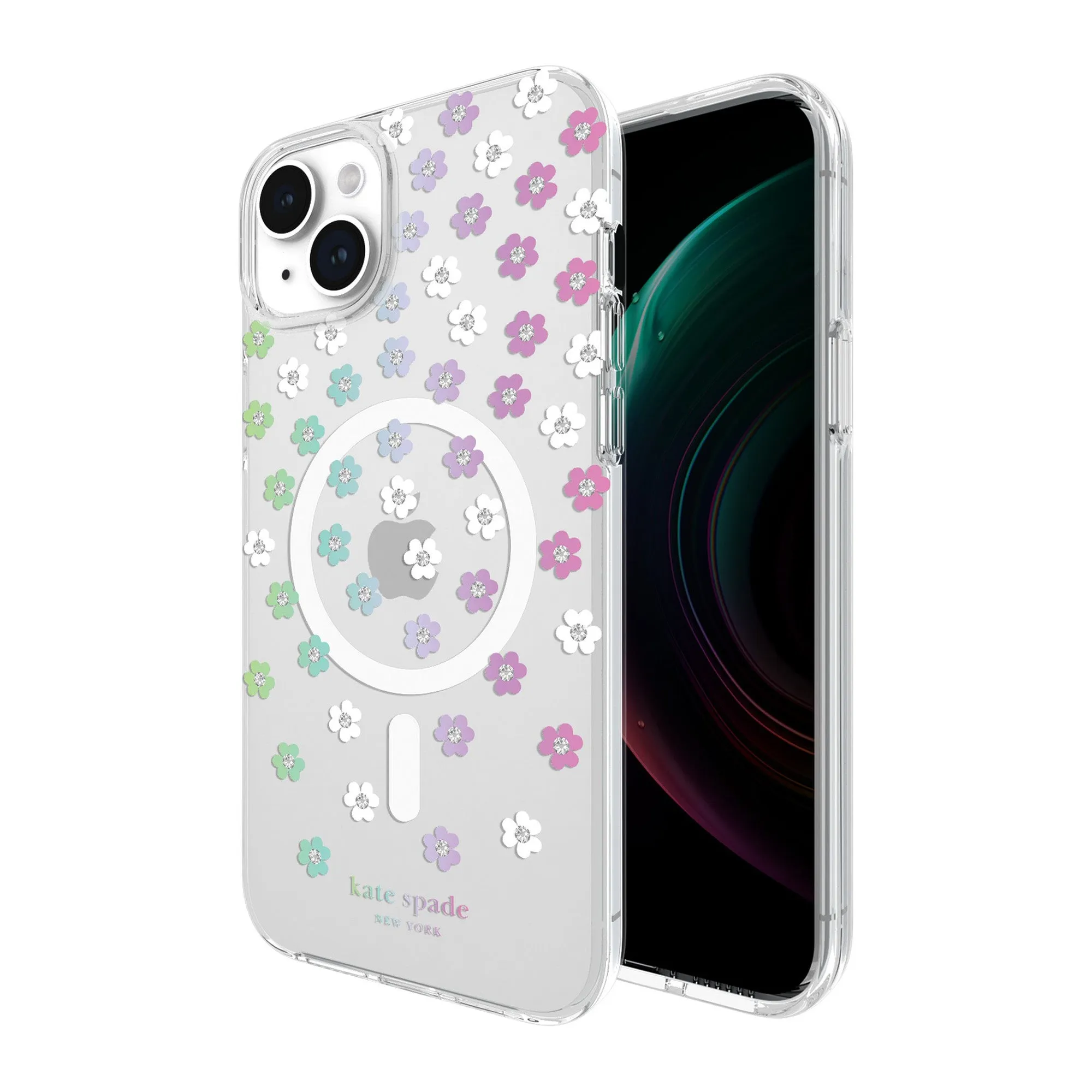 iPhone 15 Plus/14 Plus Kate Spade Protective Hardshell MagSafe Case - Scattered Flowers - 15-12015