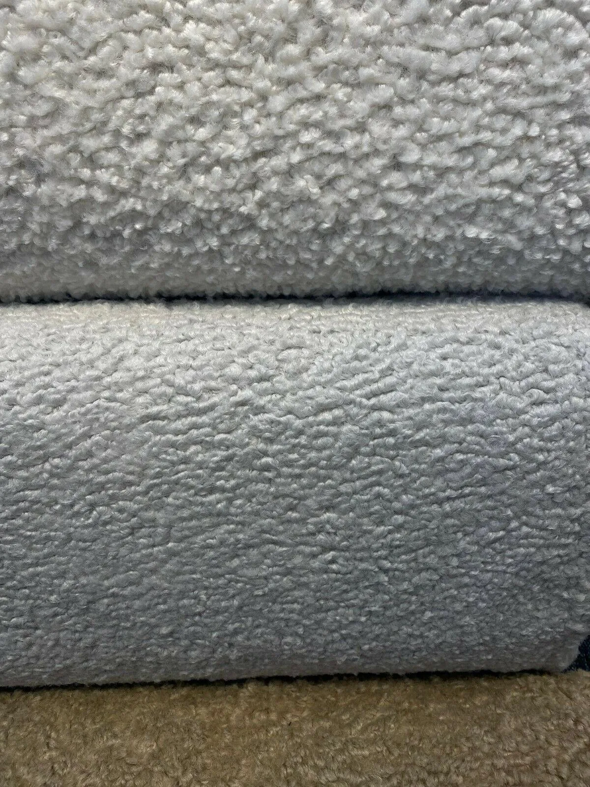 Italian Silver Faux Sheepskin Boucle Upholstery Fabric By The Yard