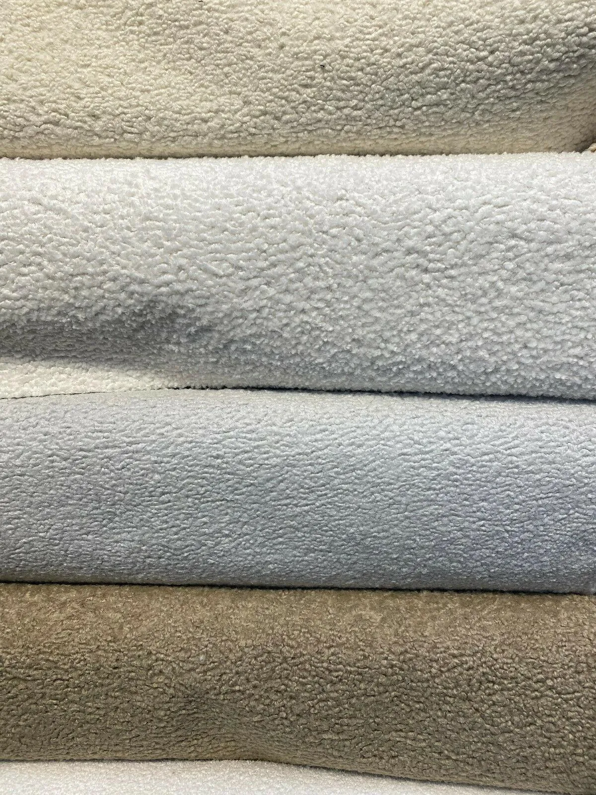 Italian Silver Faux Sheepskin Boucle Upholstery Fabric By The Yard