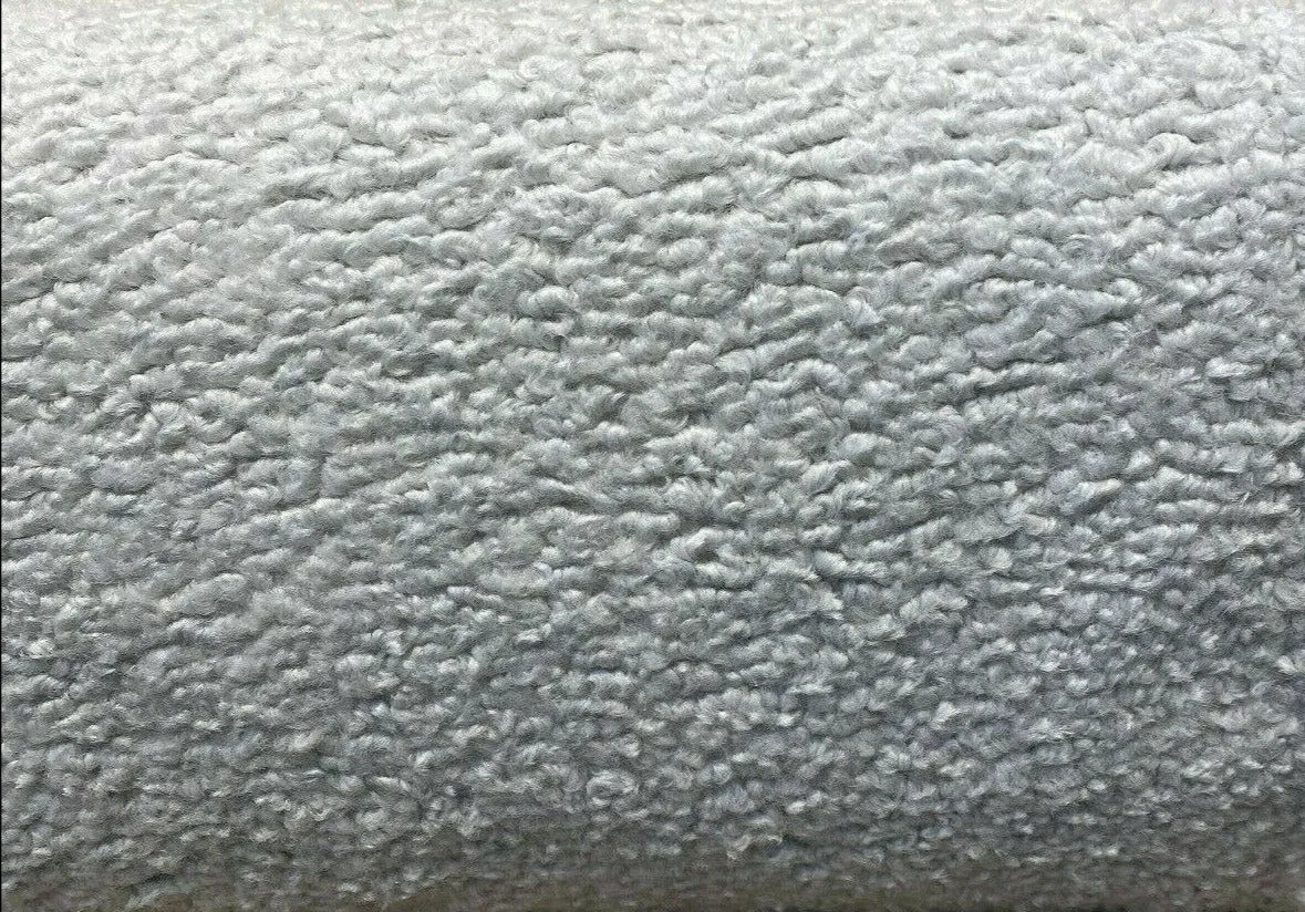 Italian Silver Faux Sheepskin Boucle Upholstery Fabric By The Yard