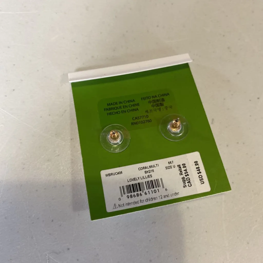 Kate Spade flower studs NWT