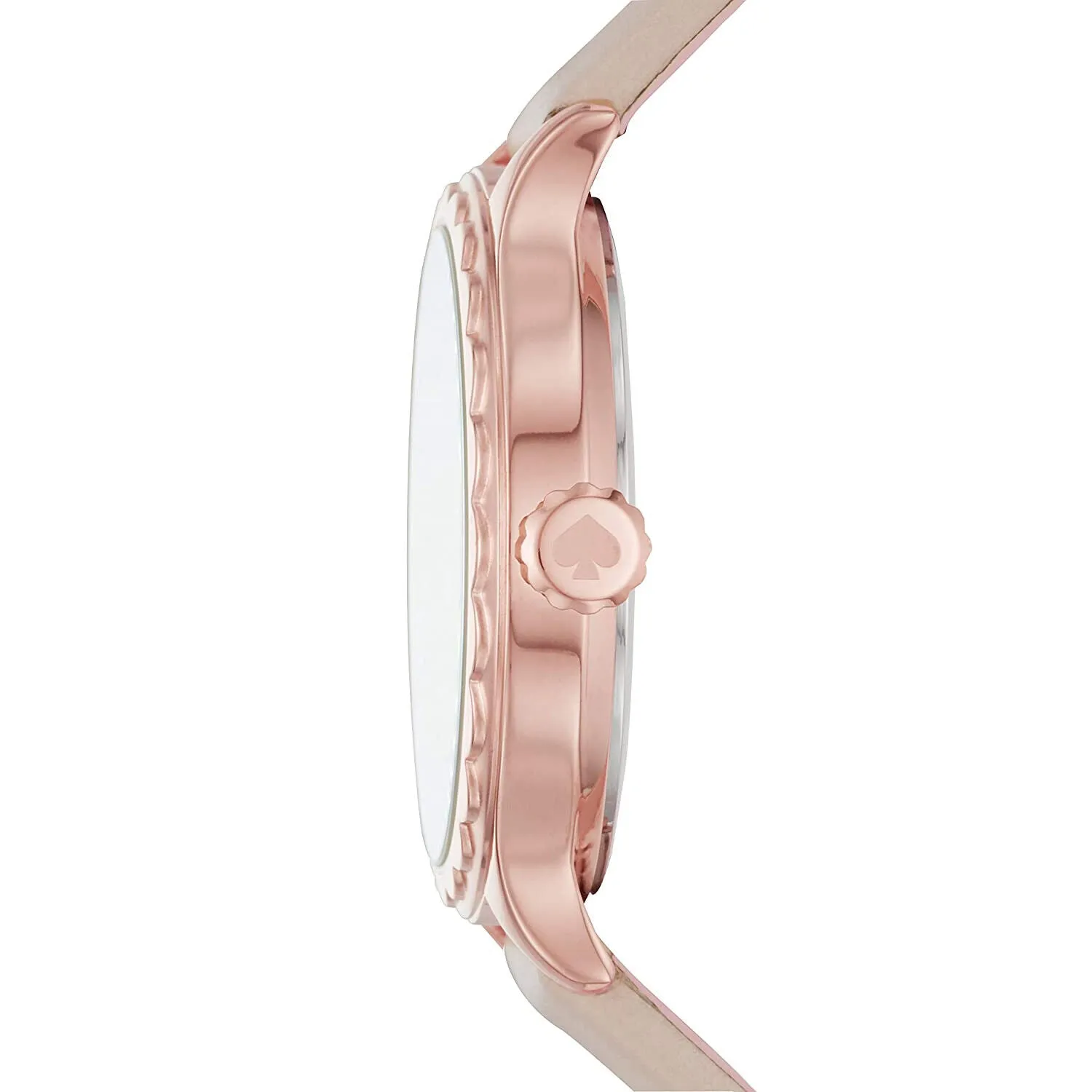 Kate Spade KSW1538 Rosebank Scallop Grey Dial Taupe Leather Strap Women's Watch
