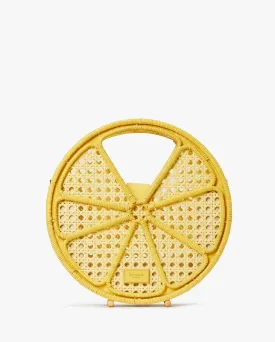 Kate Spade Lemon Drop Raffia Crossbody Handbag