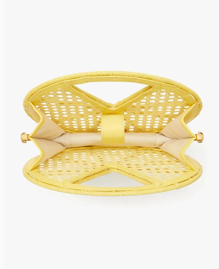 Kate Spade Lemon Drop Raffia Crossbody Handbag
