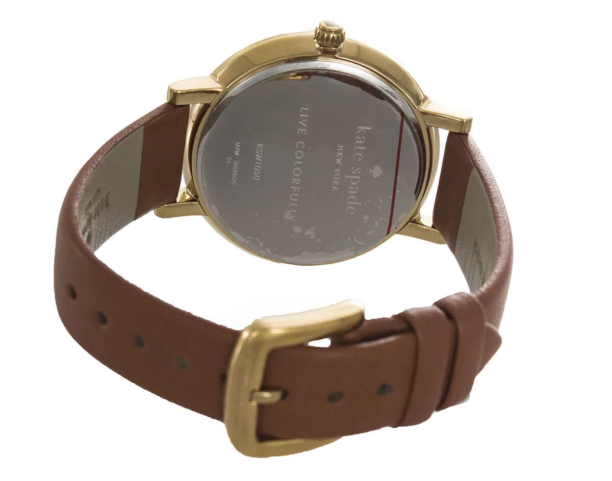 Kate Spade Monterey Mother of Pearl Dial Brown Leather Band Ladies Watch KSW1050