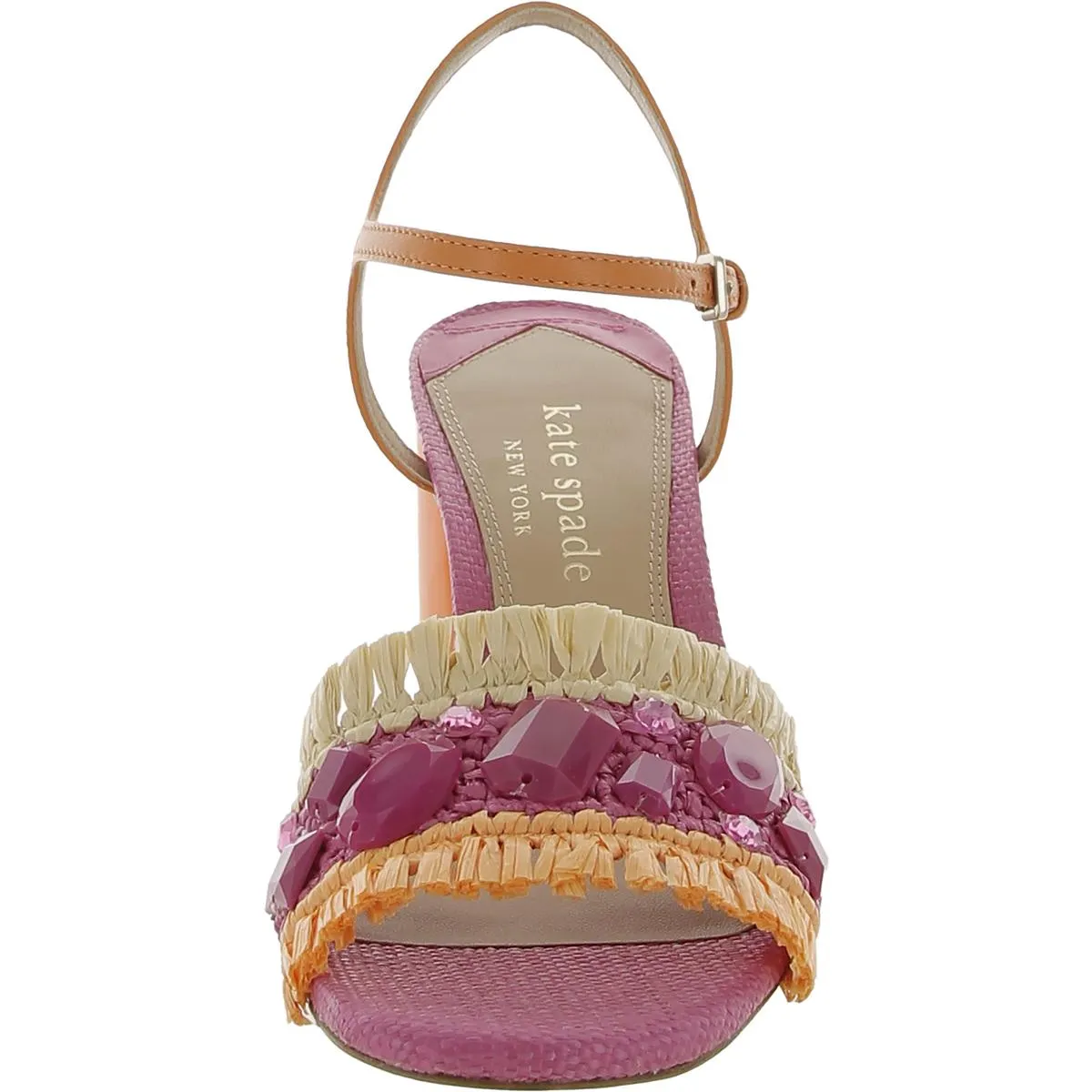 Kate Spade New York Womens Bora Bora Raffia Embellished Heels
