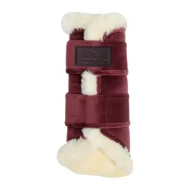 Kentucky Horsewear Brushing Boots Velvet Contrast, Bordeaux