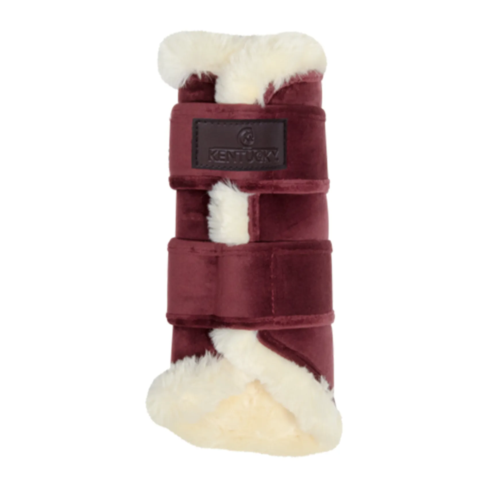 Kentucky Horsewear Brushing Boots Velvet Contrast, Bordeaux