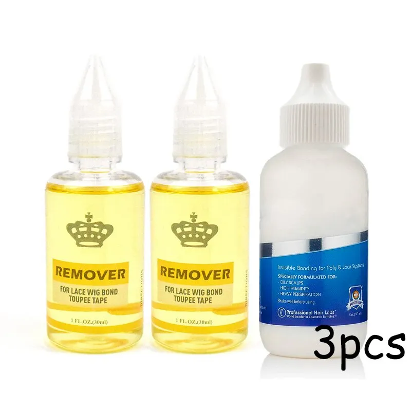 Lace Wig Glue Hair Replacement Adhesive 1.3oz 38ml and Wig Glue Remover 1oz 30ml Combine for Lace Front Wig Hair Extensions