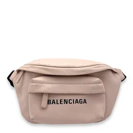 Logo NA Belt Bag Pink in Calfskin, Silver
