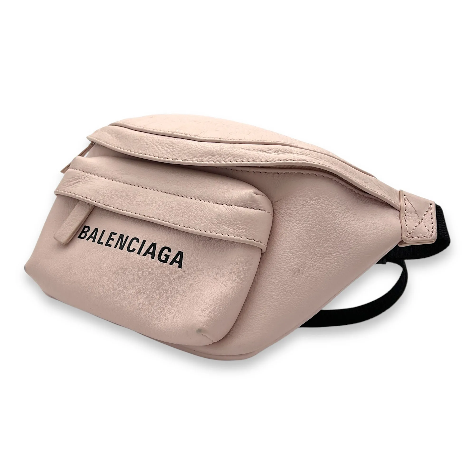 Logo NA Belt Bag Pink in Calfskin, Silver