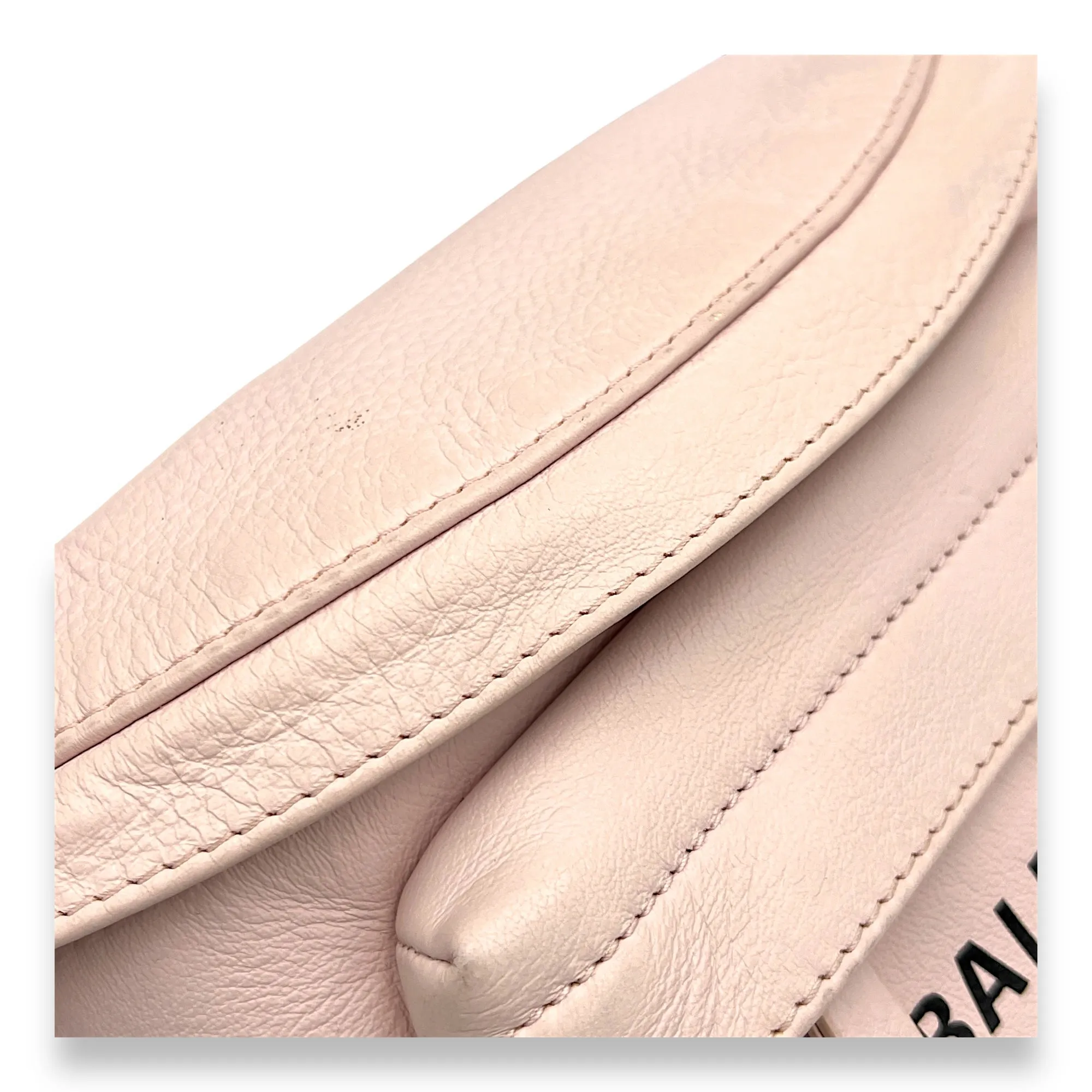 Logo NA Belt Bag Pink in Calfskin, Silver