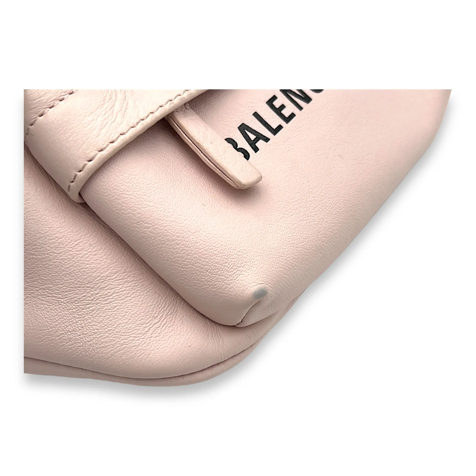 Logo NA Belt Bag Pink in Calfskin, Silver