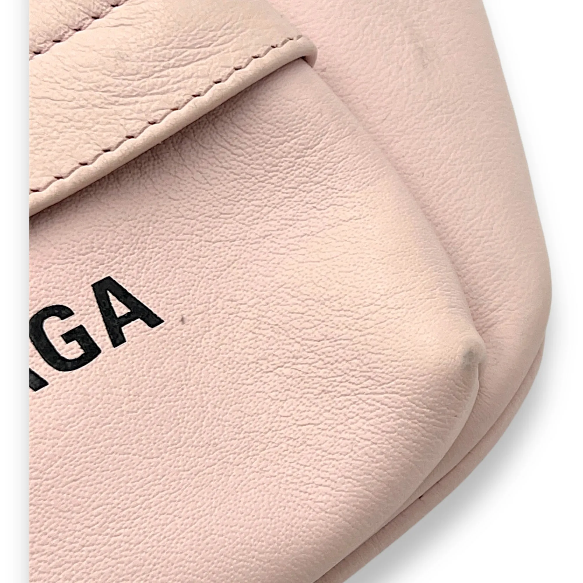 Logo NA Belt Bag Pink in Calfskin, Silver