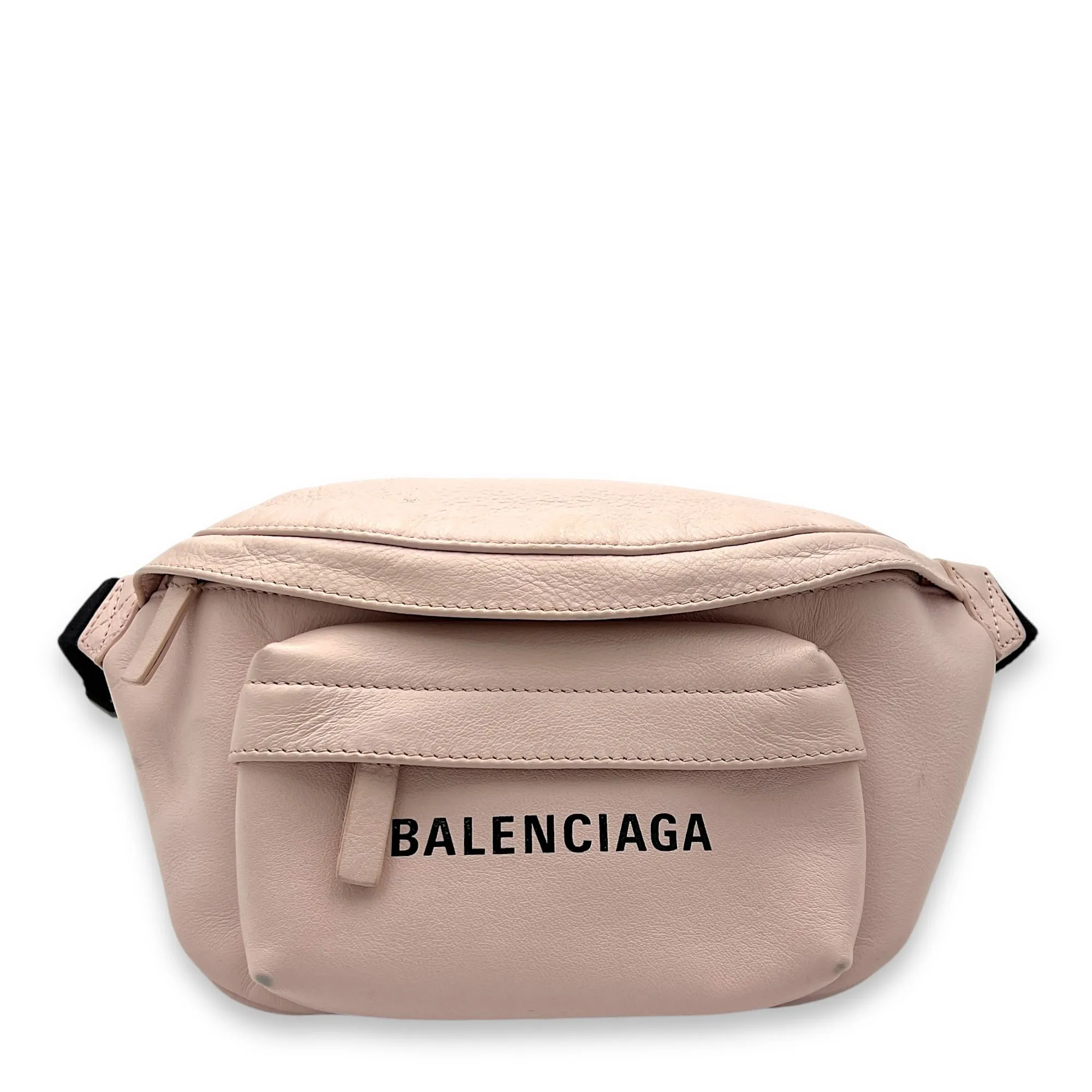Logo NA Belt Bag Pink in Calfskin, Silver