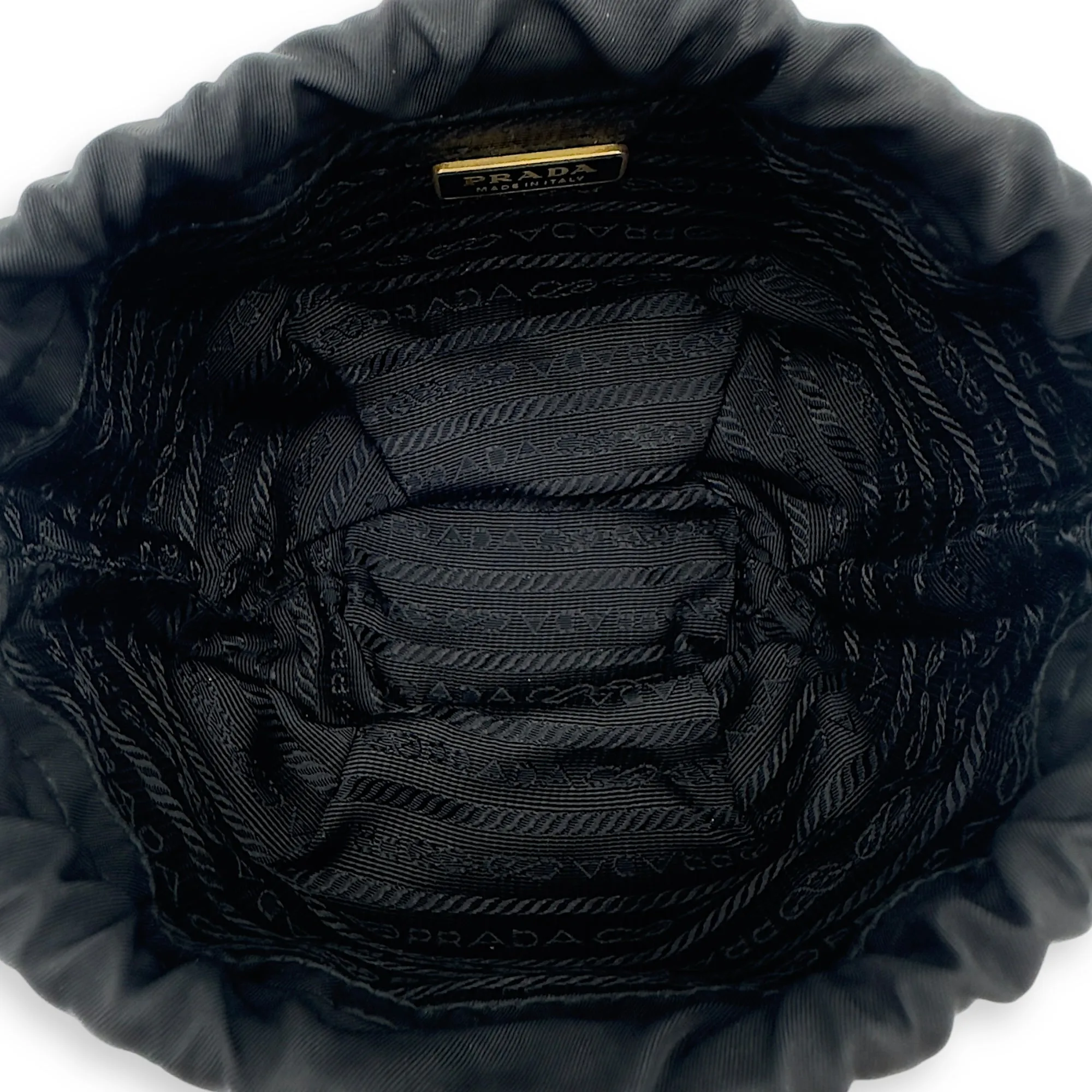 Logo Pouch Black in Nylon, Gold hardware