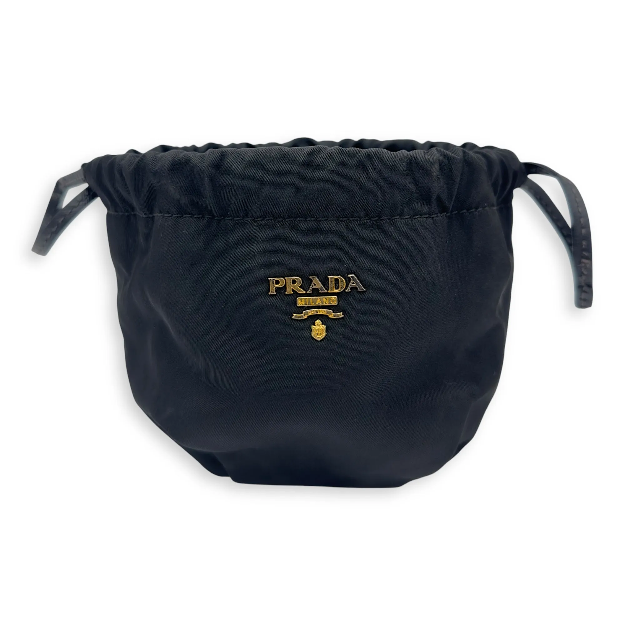 Logo Pouch Black in Nylon, Gold hardware