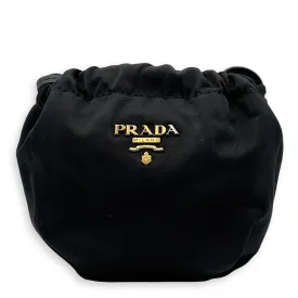 Logo Pouch Black in Nylon, Gold hardware