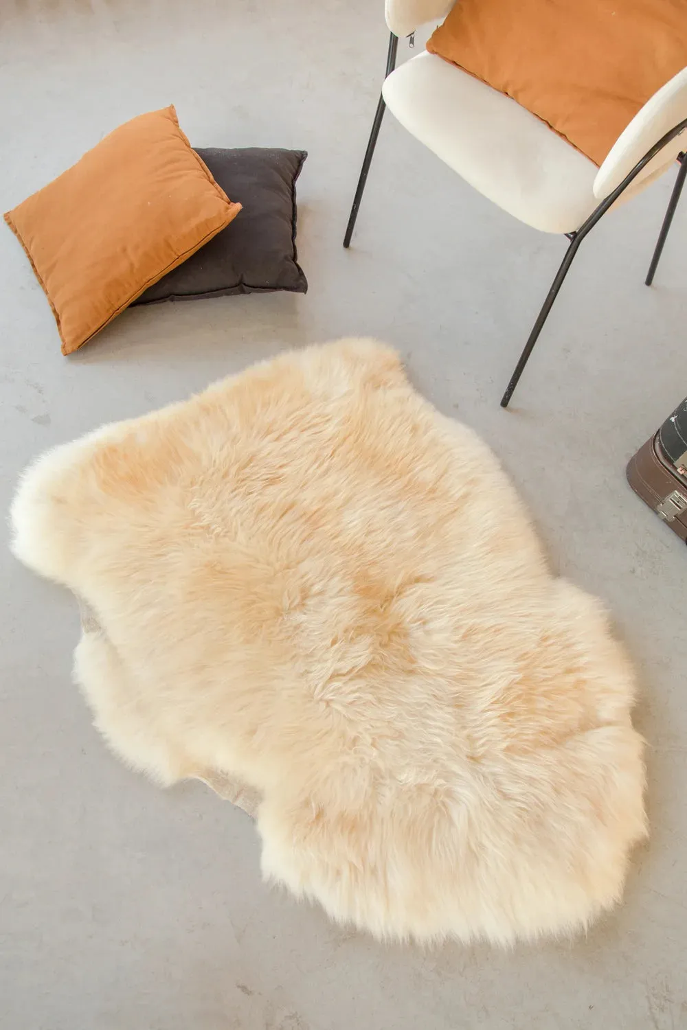 Long-Haired Sheepskin Rugs for Interior Cozy and Soft