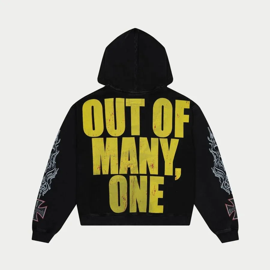 Long Lonely Road Hoodie (Black Wash) - GLLRDHDBLKWSH