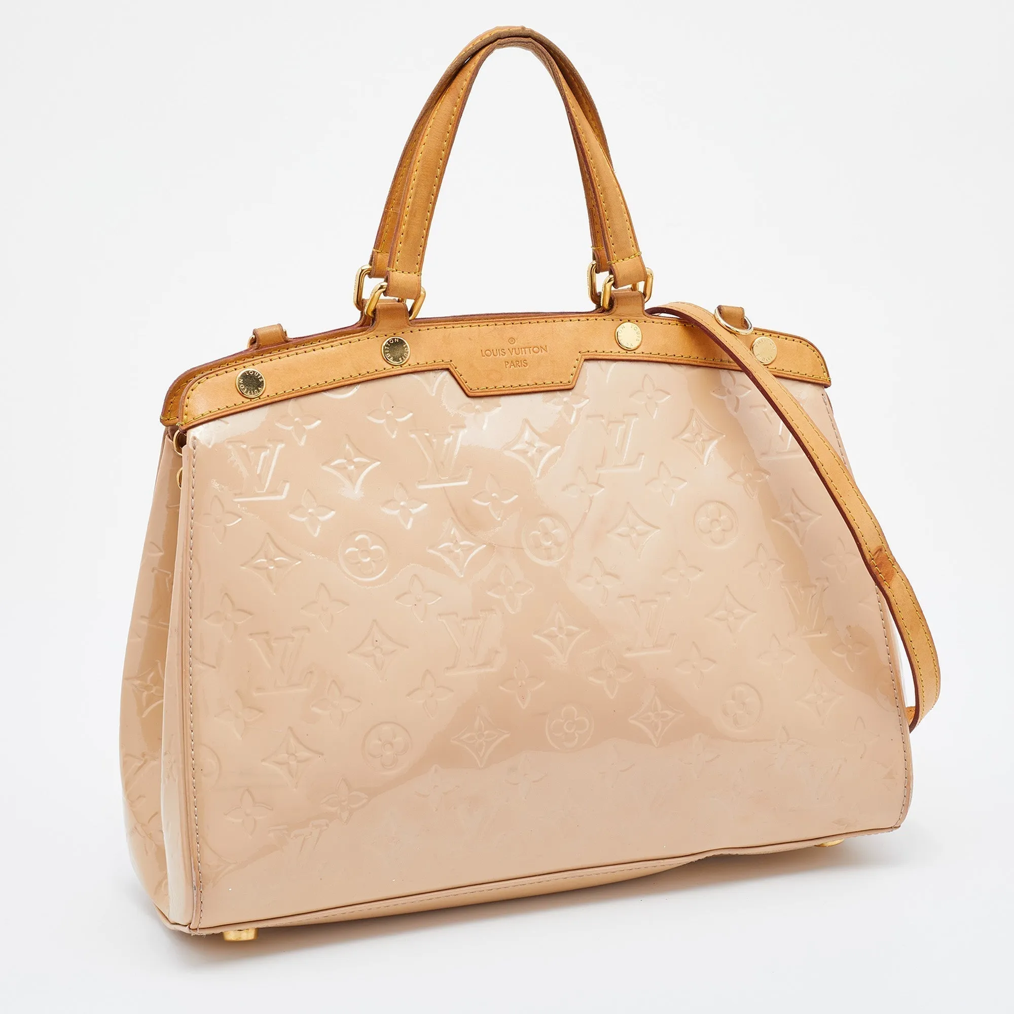 Louis Vuitton Blanc Corail Monogram Vernis Brea MM Bag