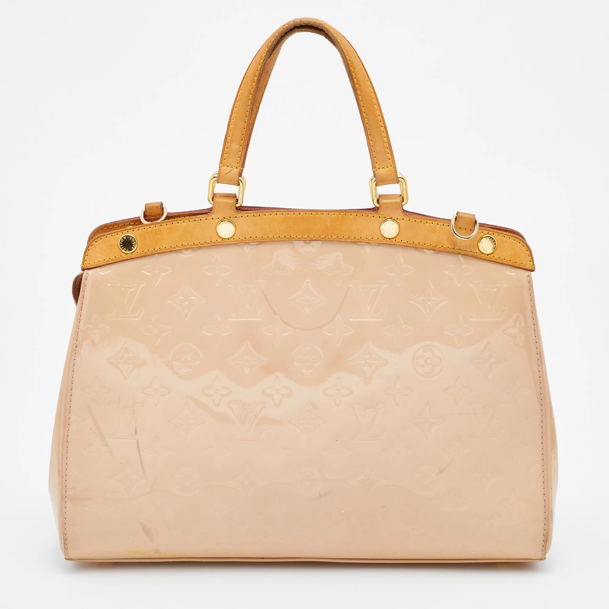 Louis Vuitton Blanc Corail Monogram Vernis Brea MM Bag