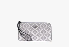 Lucy Spade Flower Medium L-zip Wristlet
