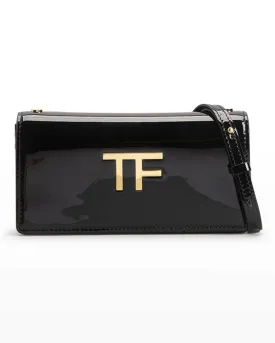 Mini Patent Leather Crossbody Bag in Black