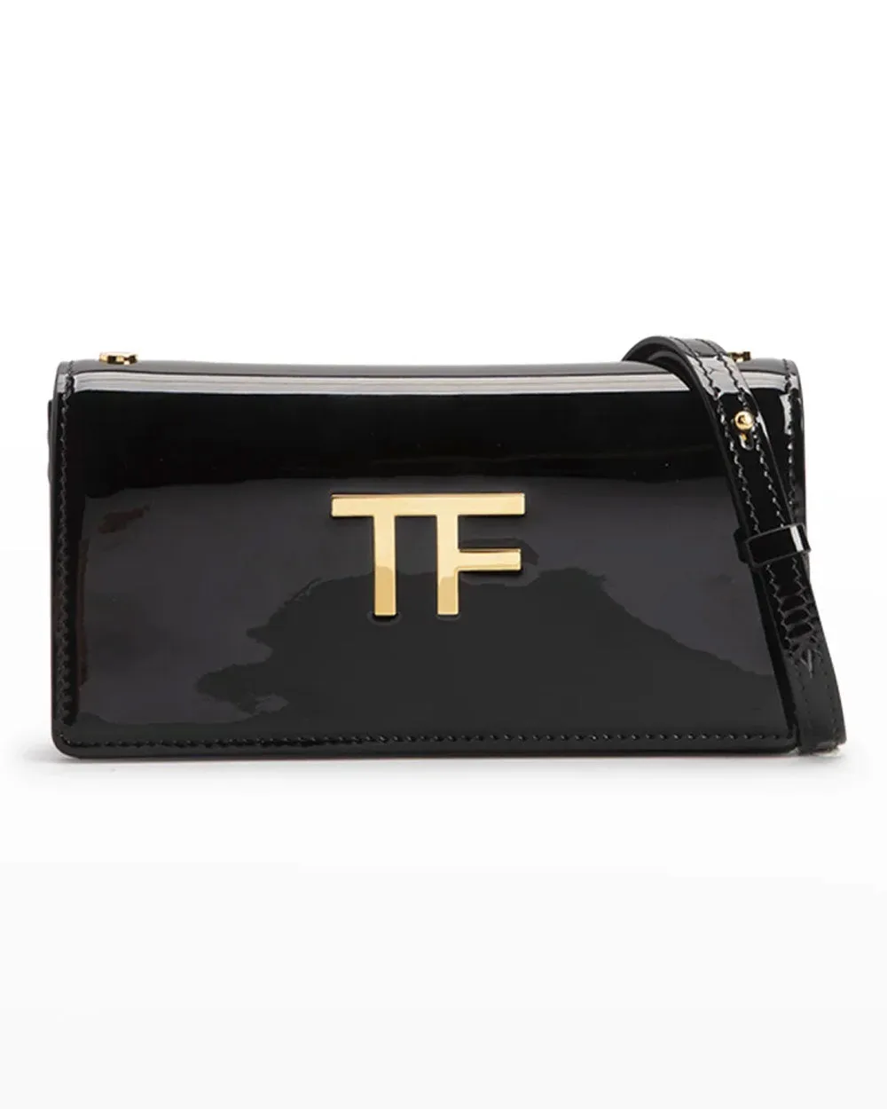 Mini Patent Leather Crossbody Bag in Black