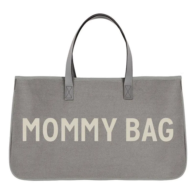 MOMMY BAG - GREY CANVAS TOTE